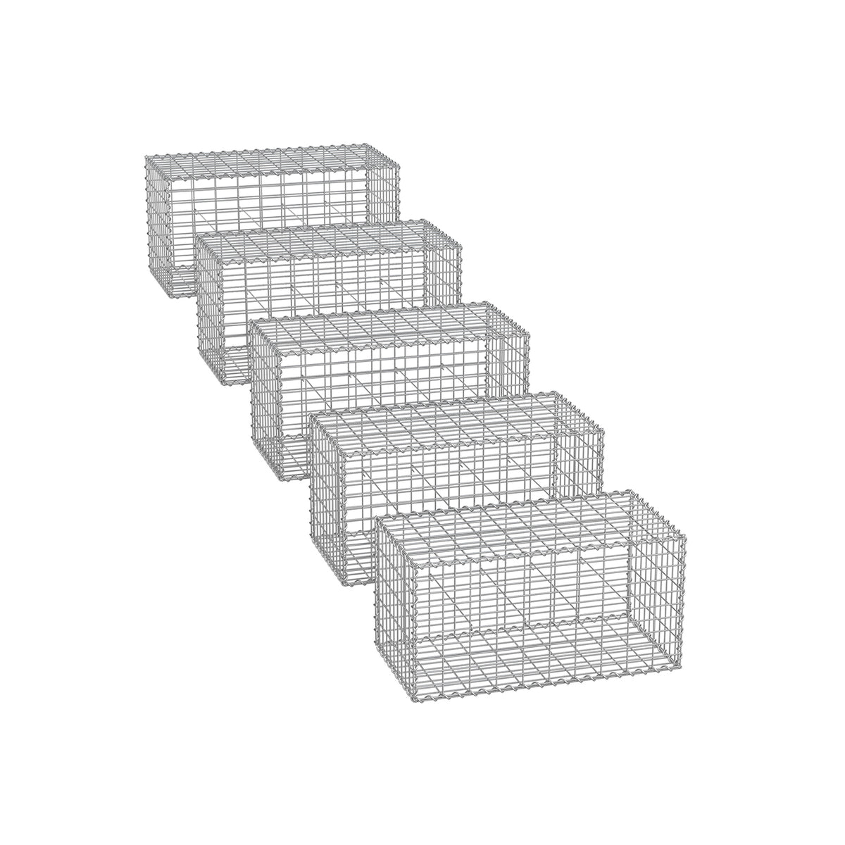 Drahtkörbe mit 5 x 10 cm Maschenweite 5er Set