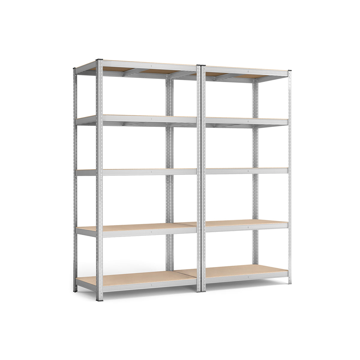 Lagerregale 2er Set, 200 x 100 x 50 cm silbern