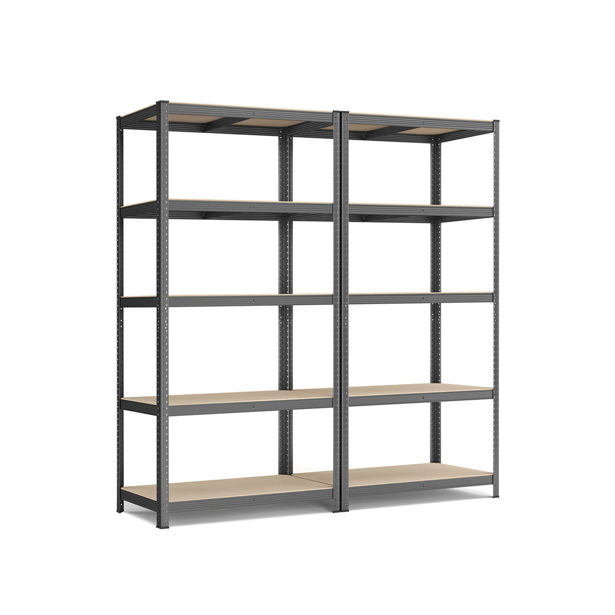 2er Set Lagerregal 200 cm hoch grau