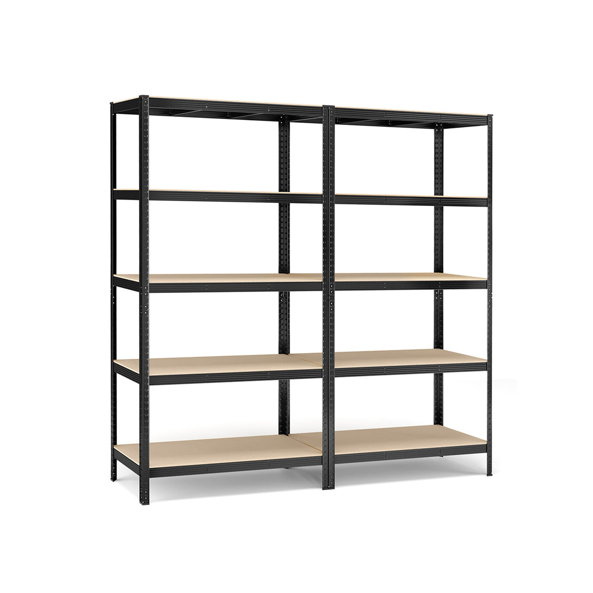 2er Set Kellerregal 200 cm hoch schwarz