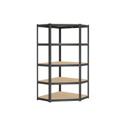 Eckregal bis 875 kg belastbar tintenschwarz-naturbeige