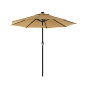 Sonnenschirm mit LED-Solar-Beleuchtung Taupe