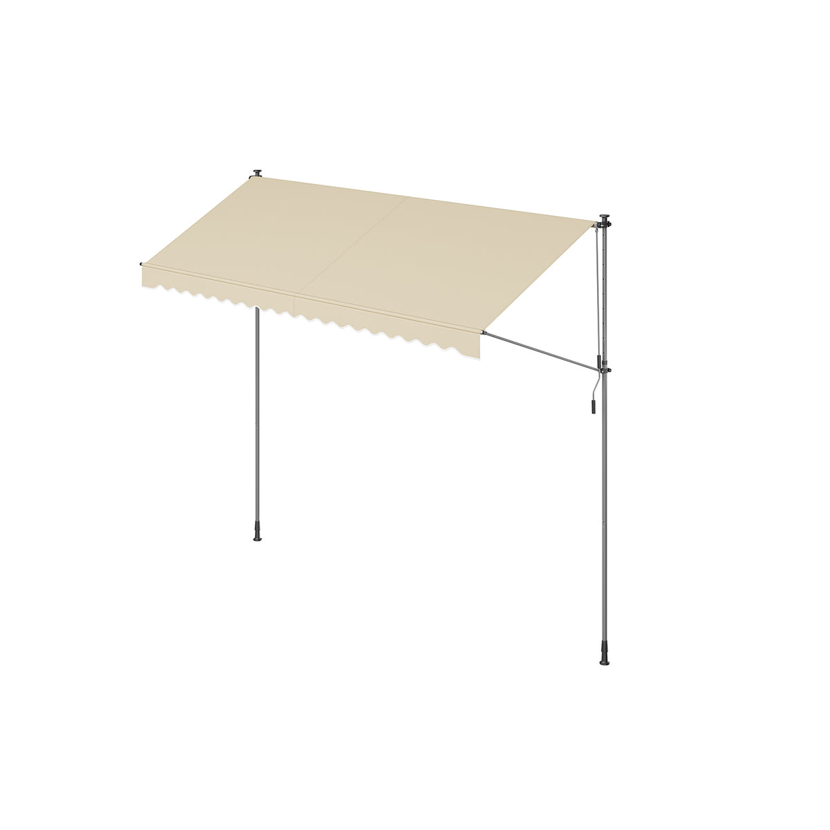 Klemmmarkise für Sonnenschutz 400 x 120 cm beige
