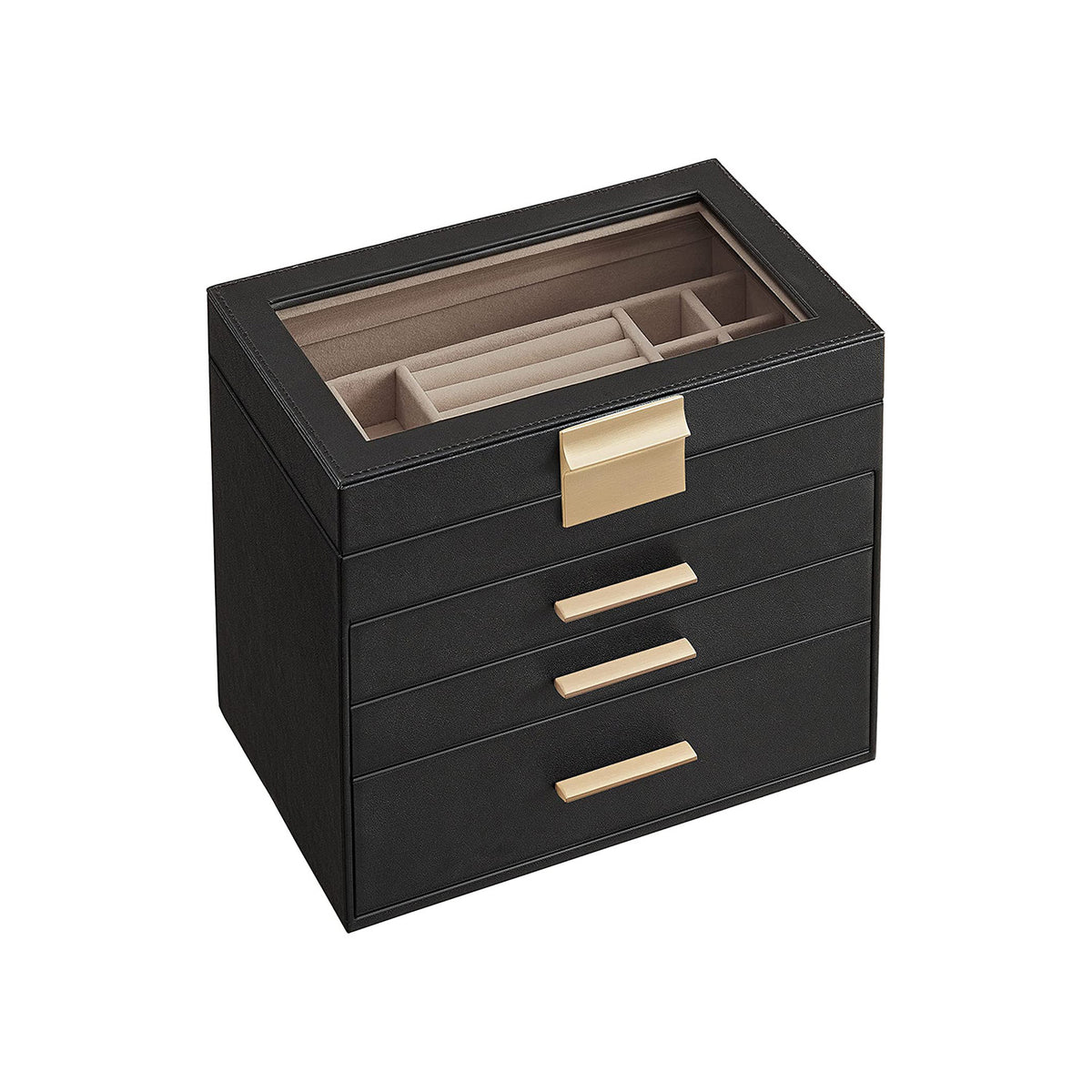 Schmuckbox mit Spiegel und 3 Schubladen