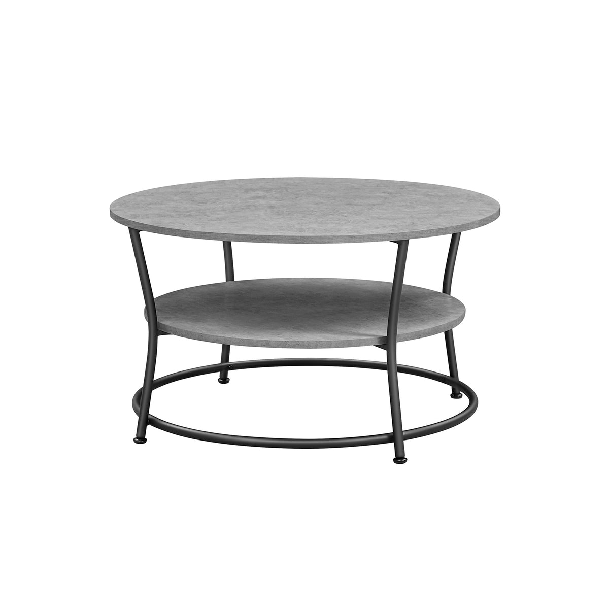 Couchtisch rund mit Ablage Industrie-Design