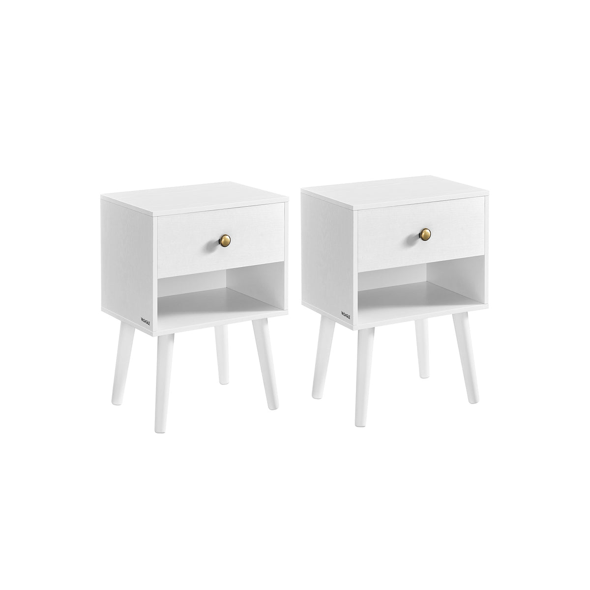 Nachttisch 2er Set mit Schublade und Ablage