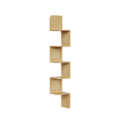 Wandregal mit 5 Ebenen und PVC-Rattan-Seitenplatten