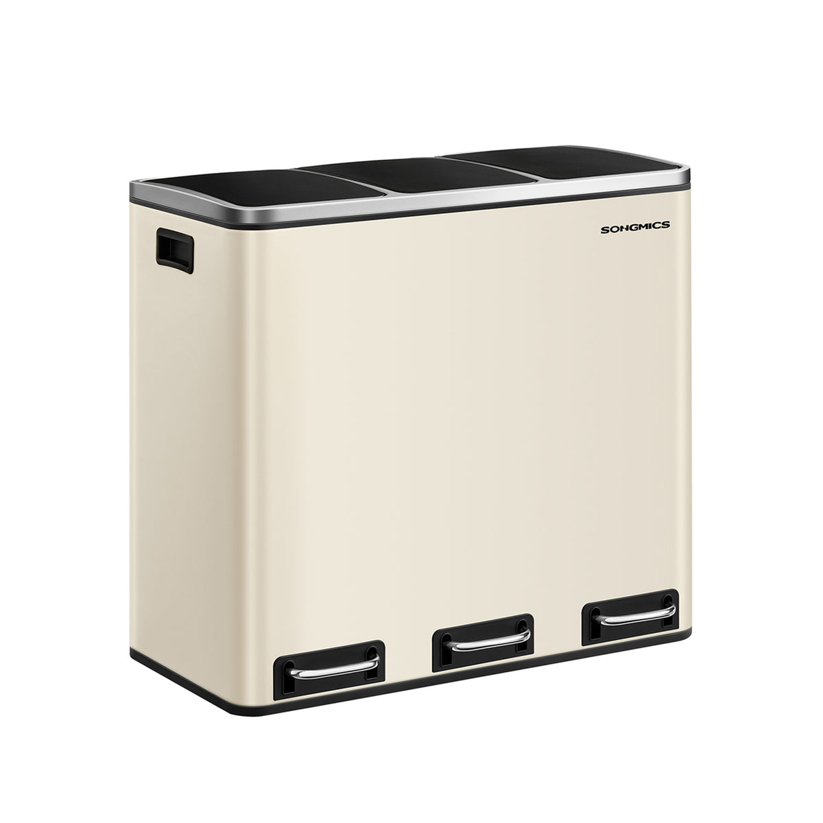 Mülltrennsystem 3 Fächer 3 x 18 L mit Deckel sandbeige