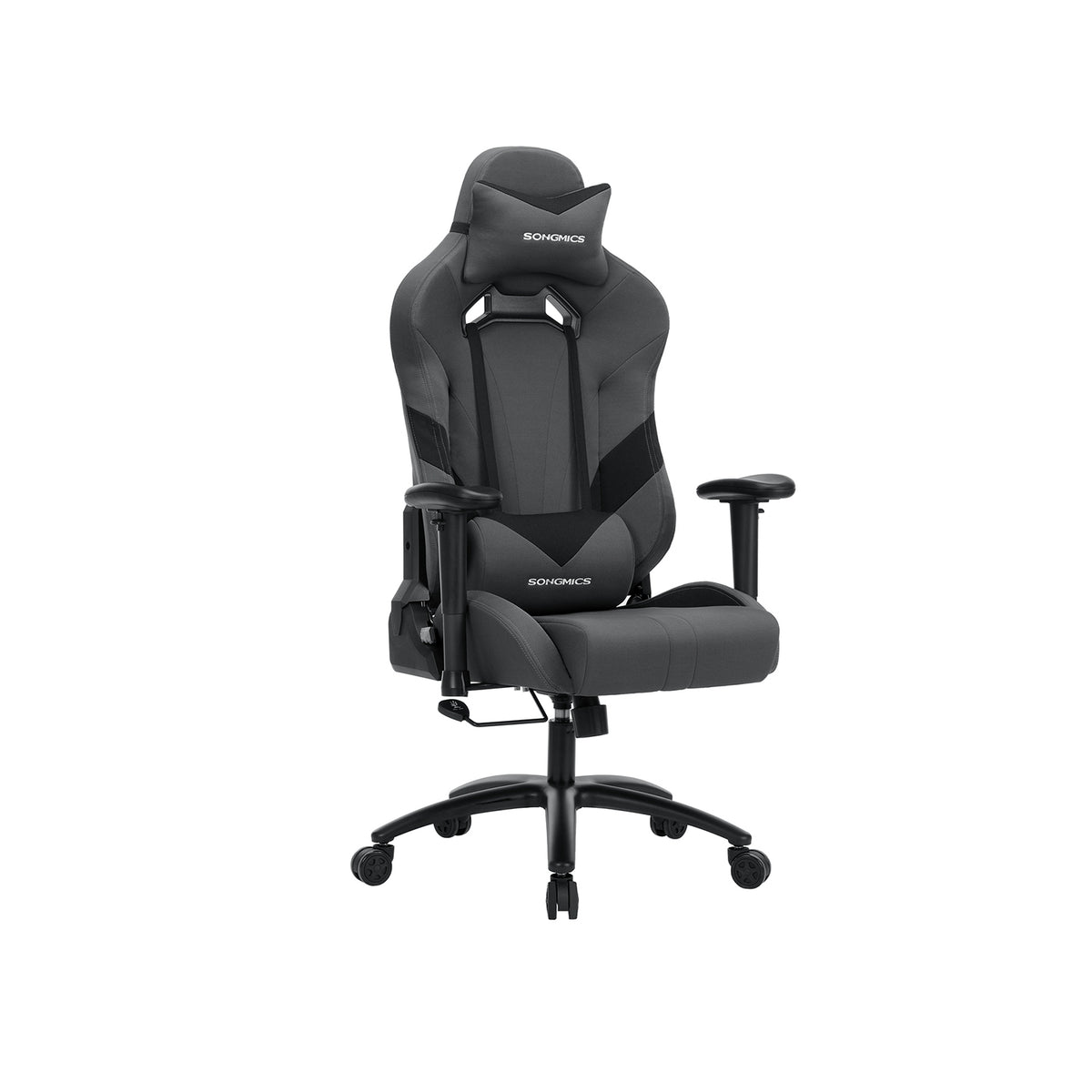Gamingstuhl mit Lendenkissen Grau