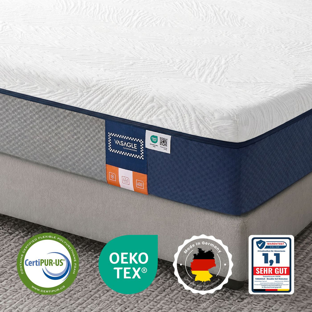 90 x 200 cm Gel-Memory-Schaumstoff Matratze mit ergonomischer Unterstützung blau