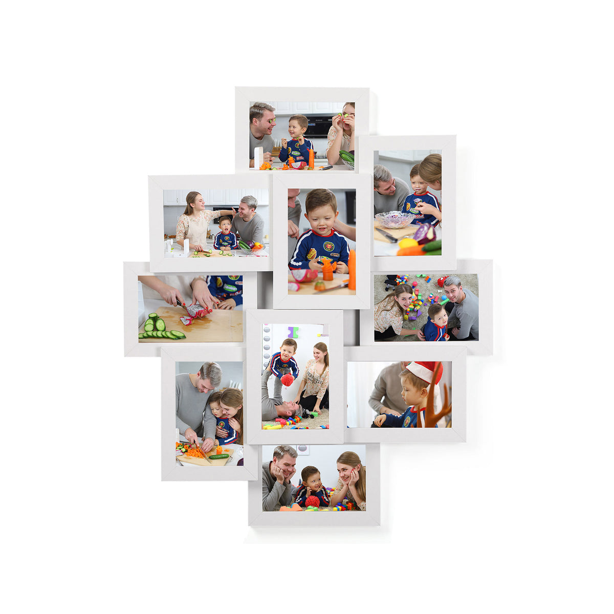 Bilderrahmencollage für 10 Fotos Weiß